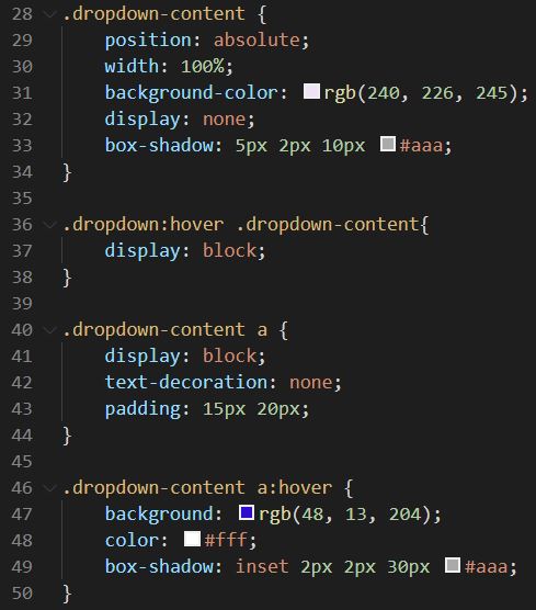Dropdowns CSS2