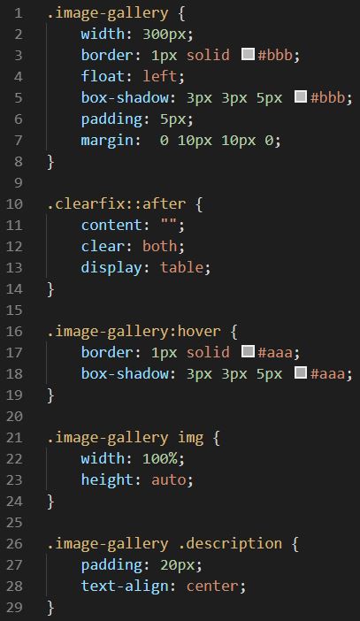 Image Gallery CSS
