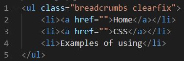 Breadcrumbs Examples HTML