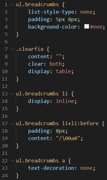 Breadcrumbs Examples CSS