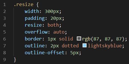 The resize property CSS