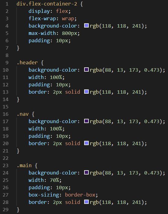 Flexbox макет сайта CSS1