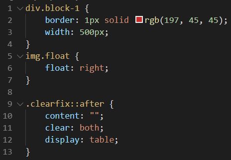 Layout - float and clear CSS