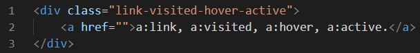 Селекторы-псевдоклассы link-visited-hover-active HTML