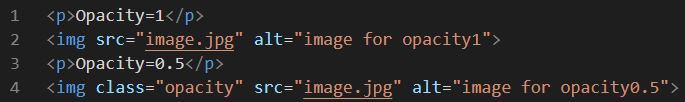 Opacity HTML